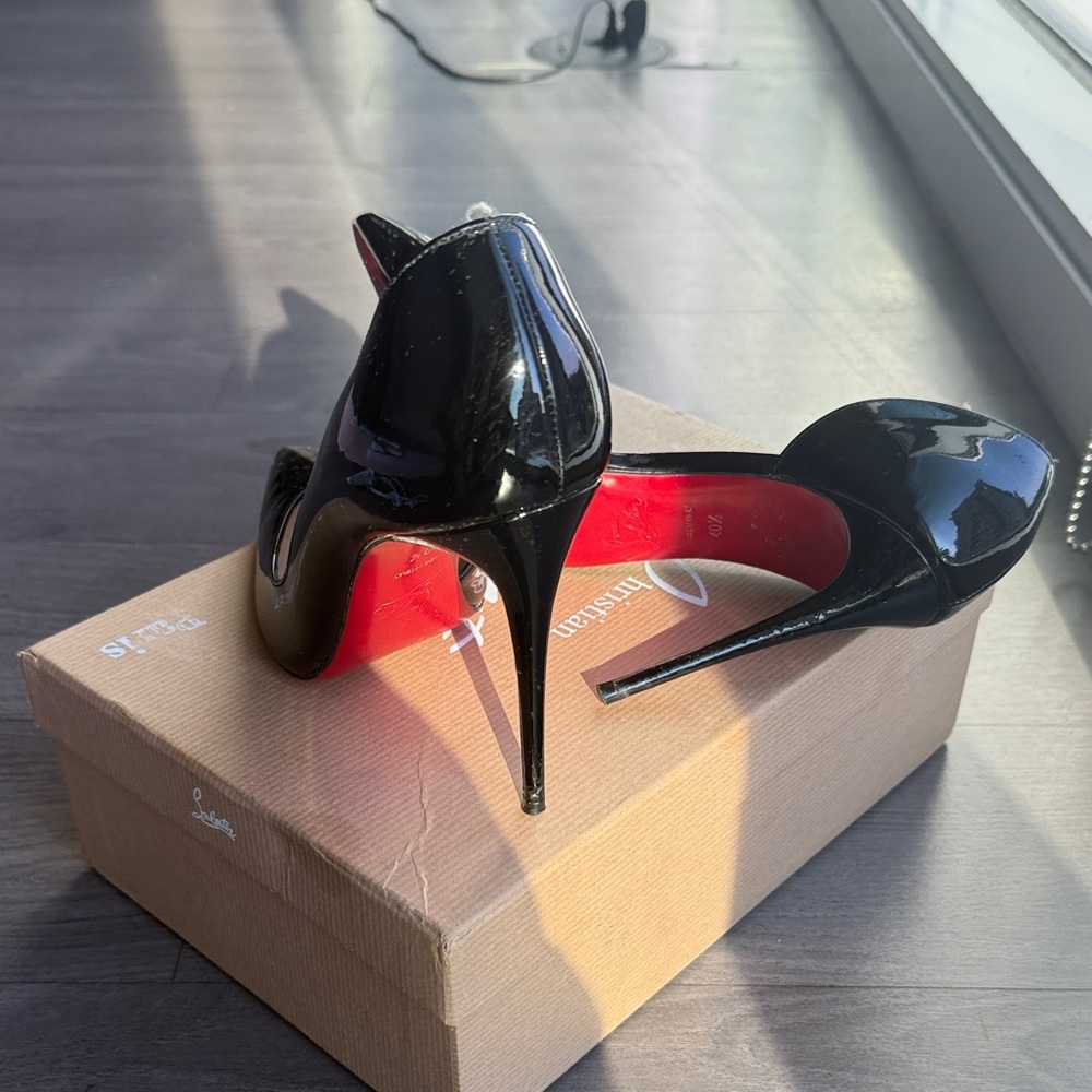 Christian Louboutin Black Patent Heels with Red Soles